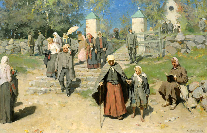 from the cemetery